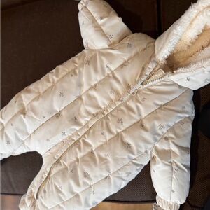 Zara 1-3 month baby girl snowsuit